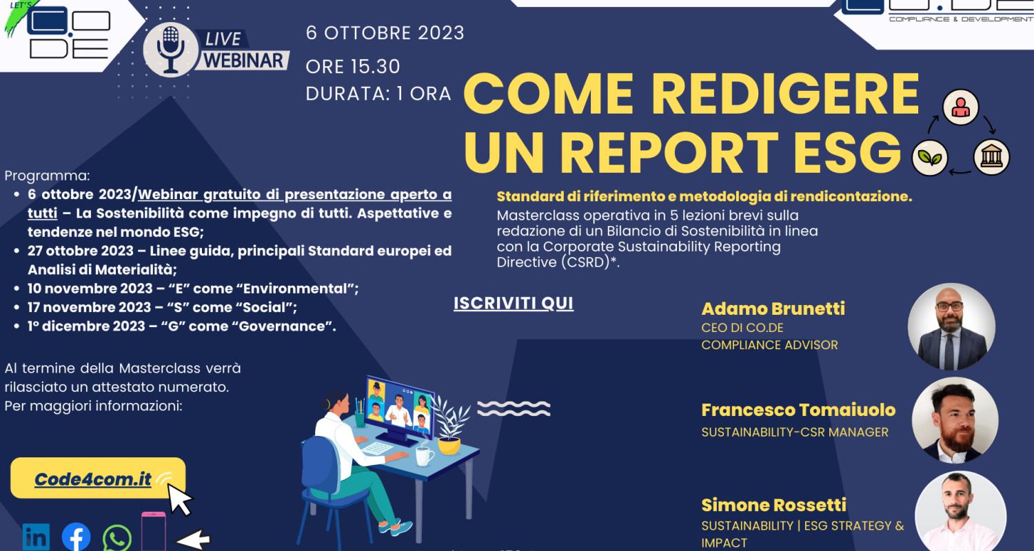 WEBINAR REDIGERE UN REPORT ESG